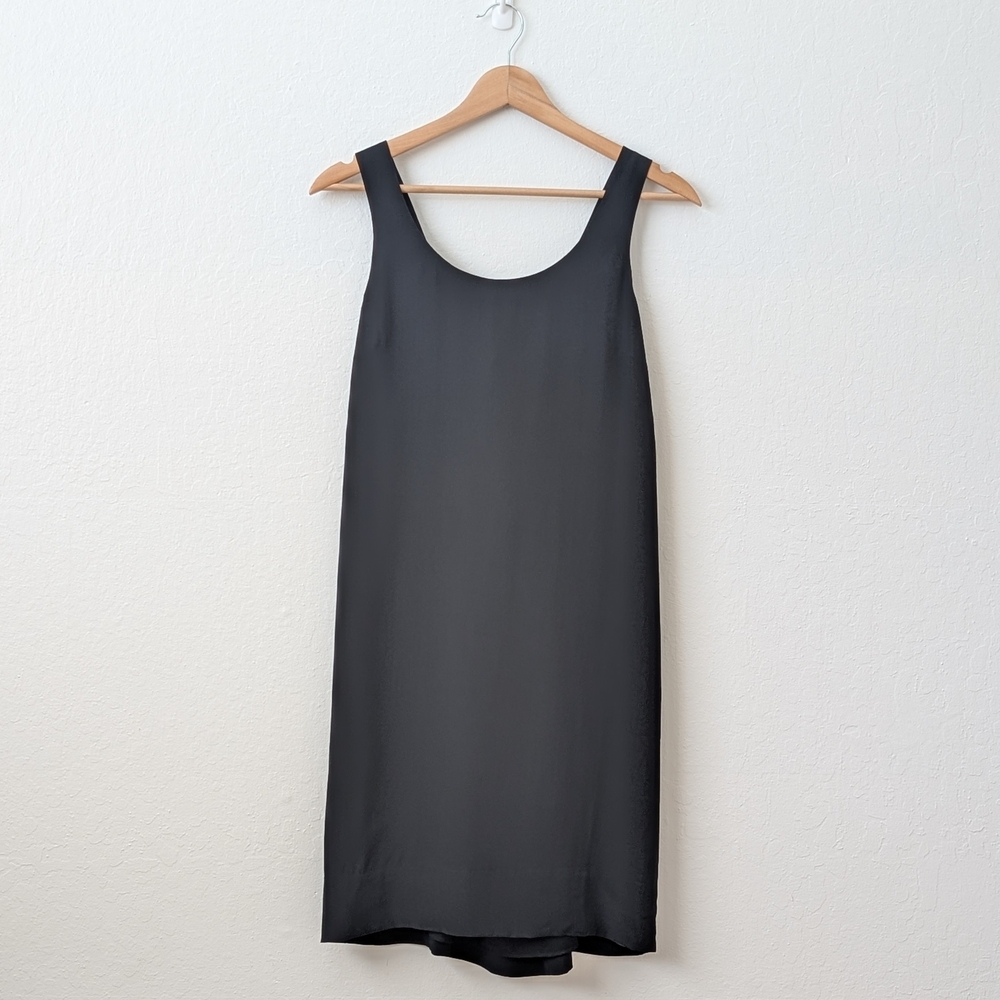 Madewell Black Silk Sleeveless Mini Dress with Tie Back Size Small